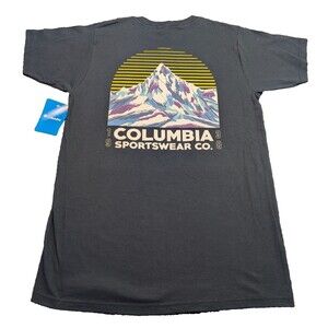 Columbia Graphic Print Black Lightweight Double Sided T-Shirt Men's Size M NWT